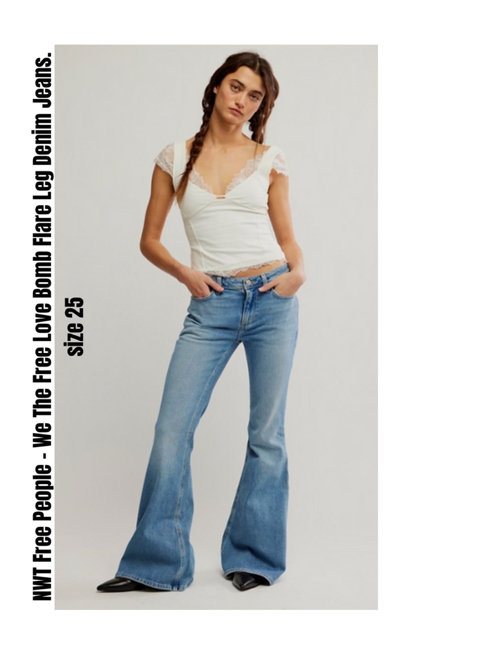 Free People - We The Free Love Bomb Flare Leg Denim Jeans. size 25